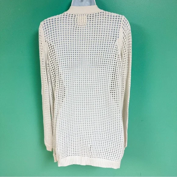 Francesca’s Harper Heritage White Open Knit Cardigan Sweater Womens Size M - Picture 5 of 7